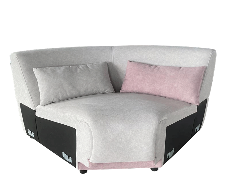 ZZ-Pink And White South Korean Modern Style Sectional