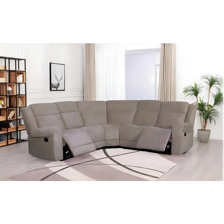 4-Piece Light Grey Power Reclining Sectional