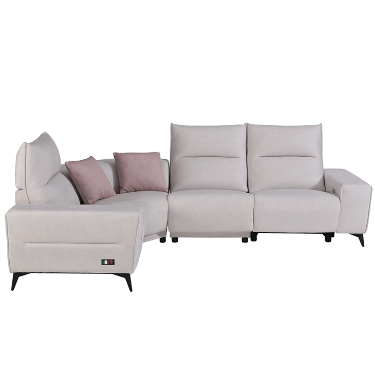 Pink And White Modern Style Power Reclining Sectional