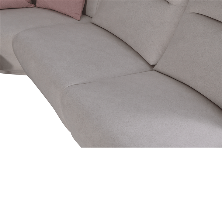 Pink And White Modern Style Power Reclining Sectional