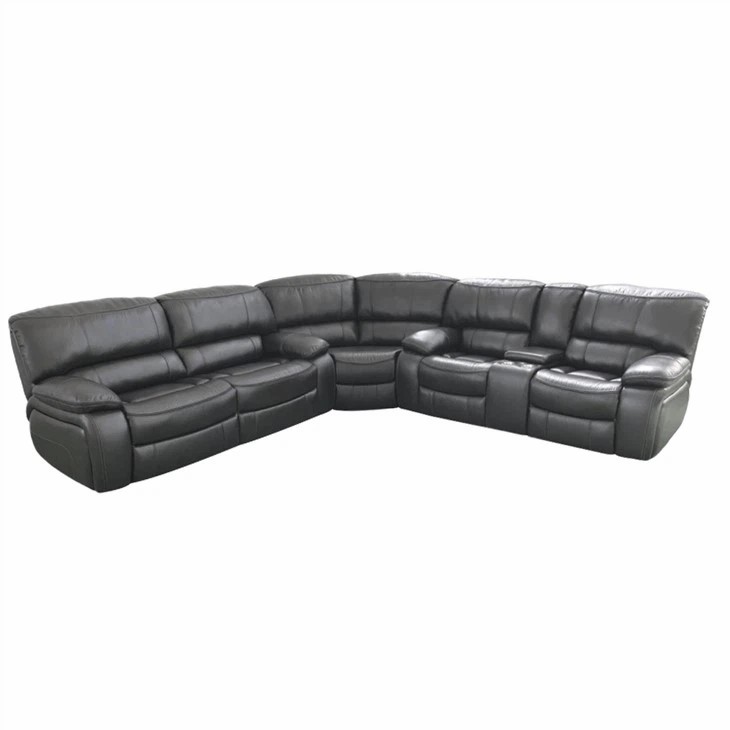 5-Piece European Style Power Reclining Leather Sectional