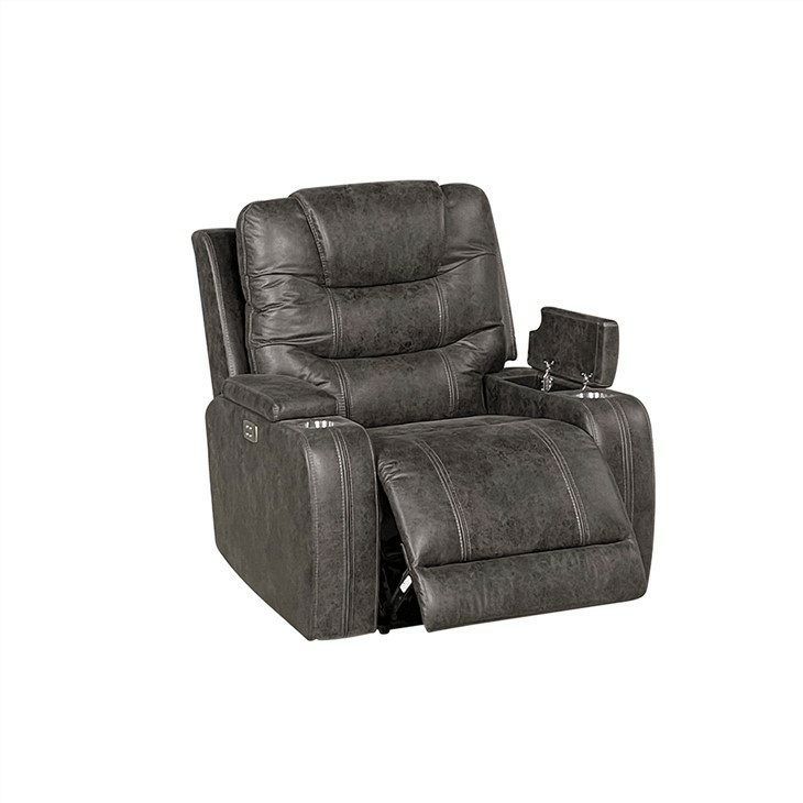 European Style Power Reclining Loveseat With Console