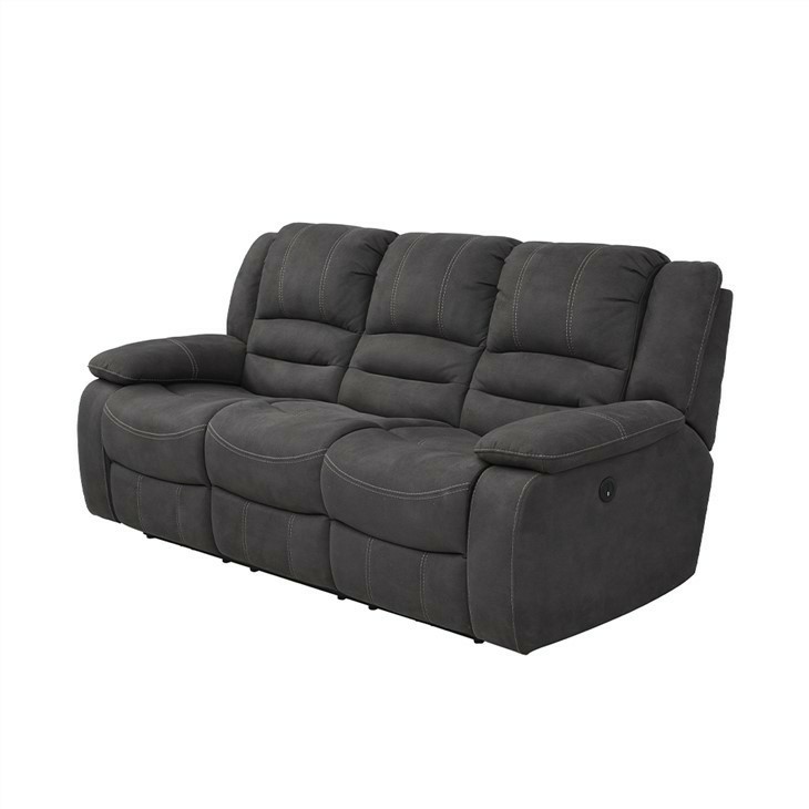 Contemporary Grey Power Reclining Loveseat