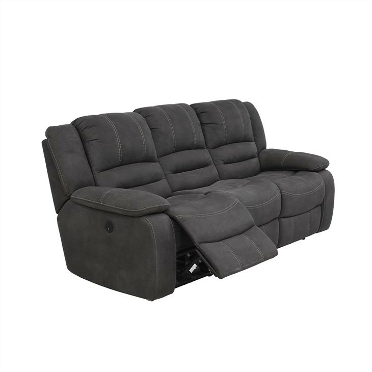 Contemporary Grey Power Reclining Loveseat