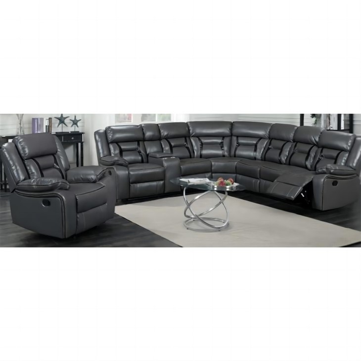 Superior Leather MultI-Person Corner Recliner Sofa