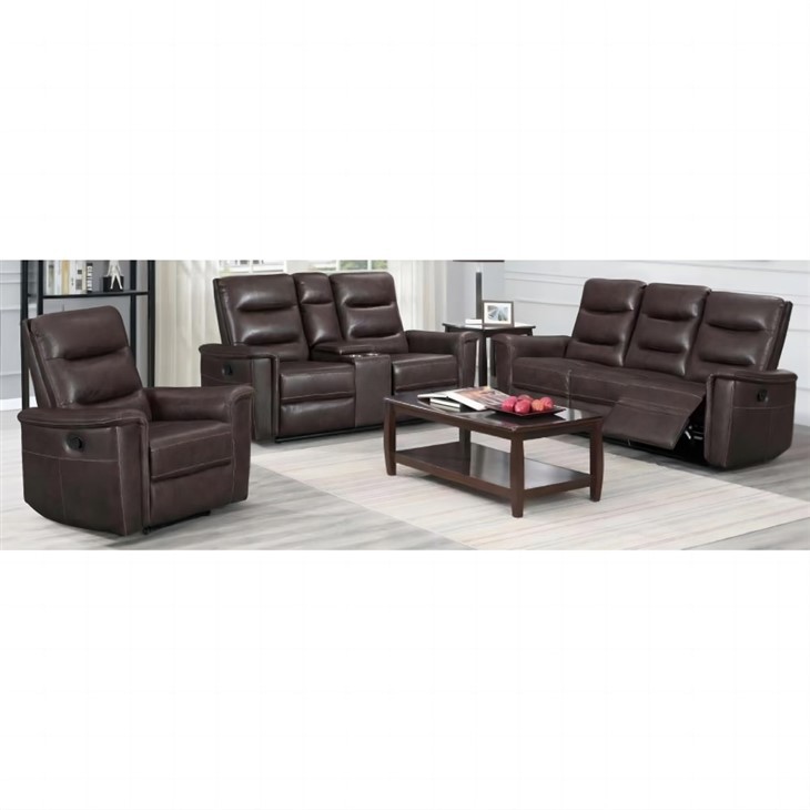 Brown Leather Smart Recliner Sofa