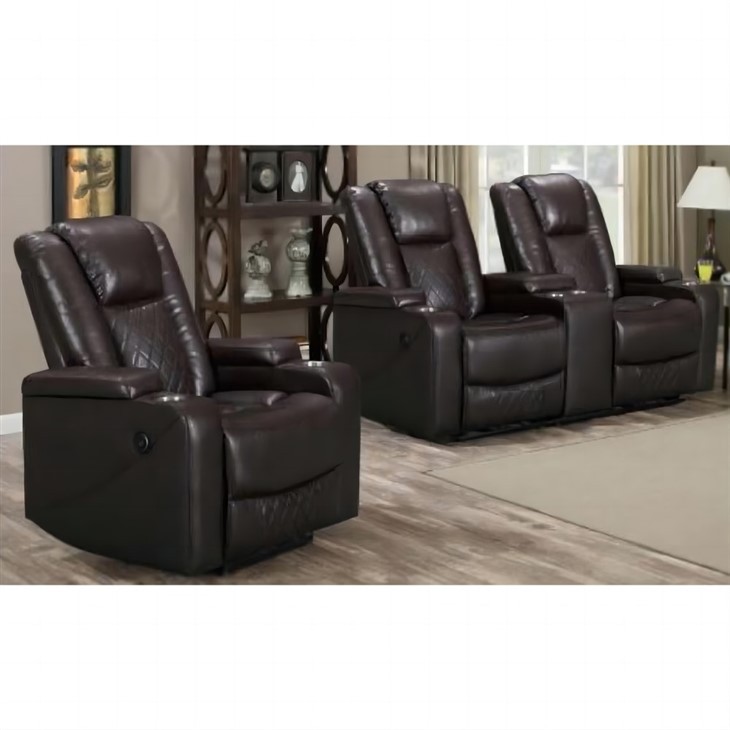 Classic Leather Power Recliner Sofa