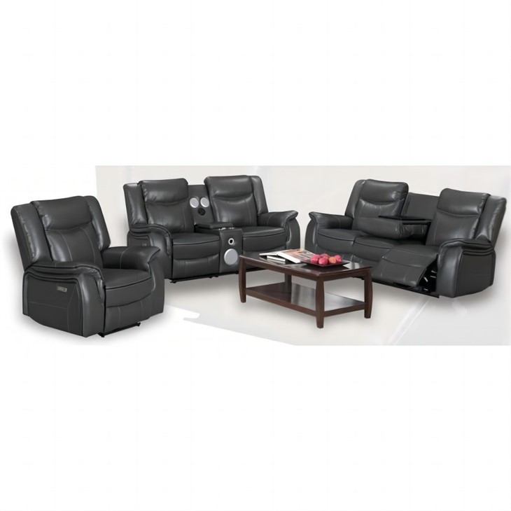 Leather Music Power Loveseats