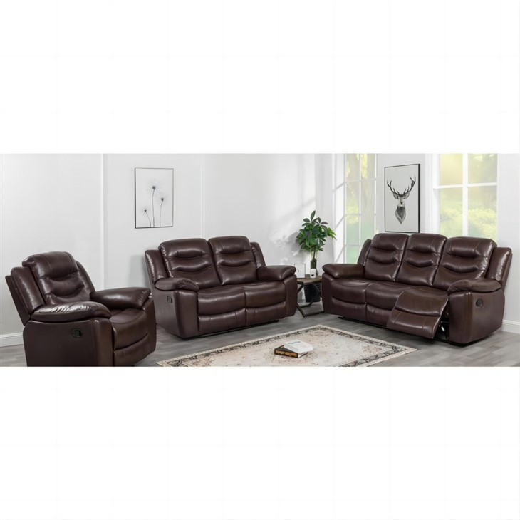 Classic Brown Leather Loveseat