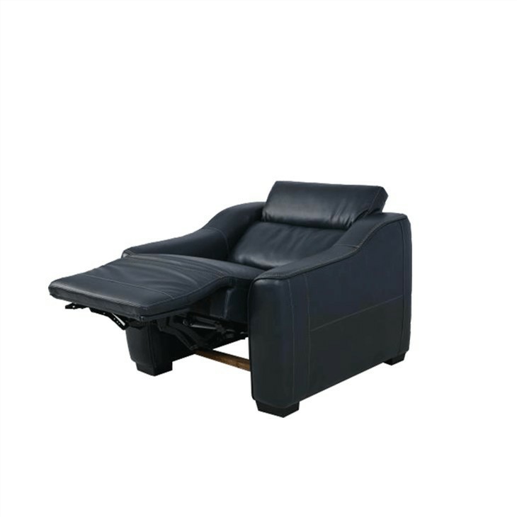 Dark Blue Leather Recliner