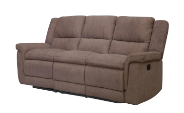 Classic Brown Power Reclining Fabric Sofa