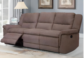 Classic Brown Power Reclining Fabric Sofa