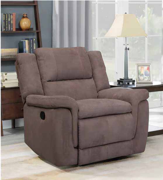 Classic Brown Power Reclining Fabric Sofa