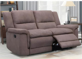 Classic Brown Power Reclining Fabric Sofa