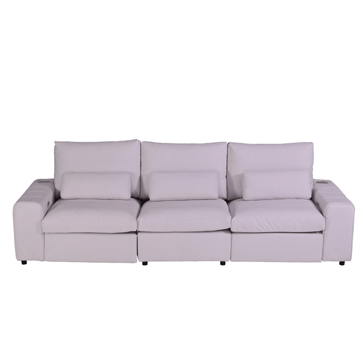 Contemporary South Korean Power Reclining Fabric Sofa