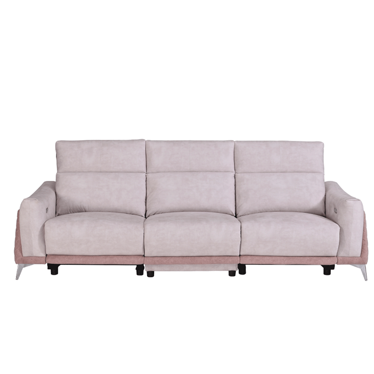 Simple Korean Style Two Colors Power Reclining Fabric Sofa