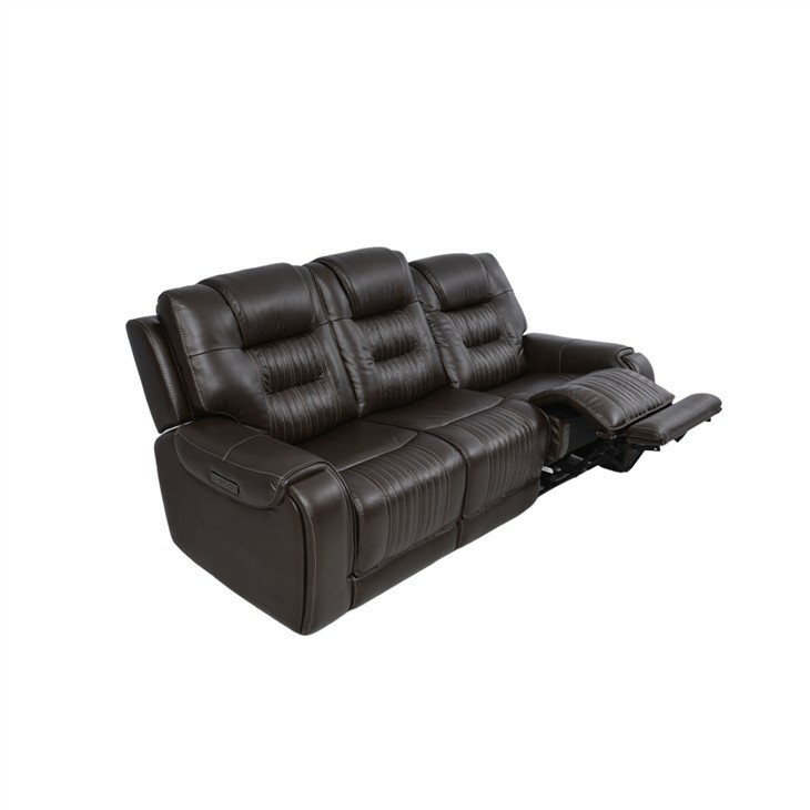 Brown Power Reclining Leather Sofa