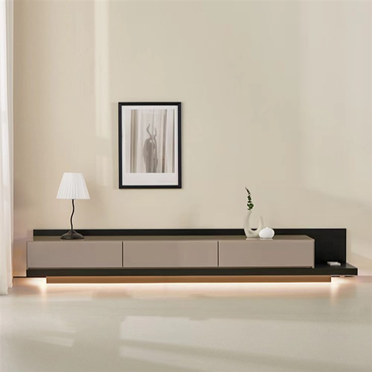 Black And Mocha Minimalist Style TV Cabinet