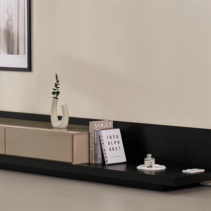 Black And Mocha Minimalist Style TV Cabinet